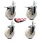 Service Caster 5 Nylon Wheel Swivel 7/16'' Grip Ring Stem Caster Set 2 Total Lock Brakes, 4PK SCC-GRTTL20S514-NYS-716138-2-S-2 - alternate 3